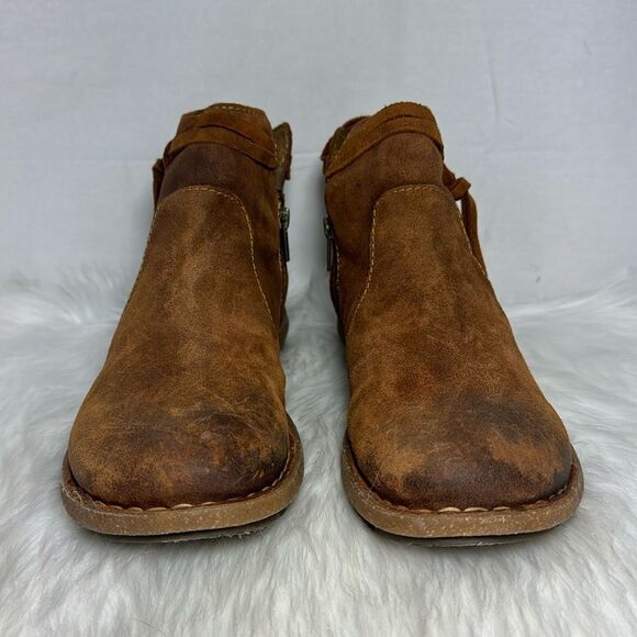 Born Wynter Brown Suede Comfort Ankle Booties Sz 11 - Picture 3 of 7